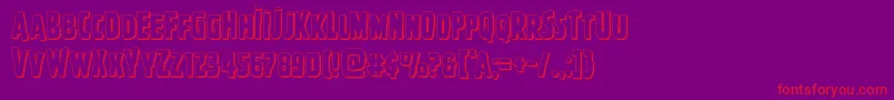 フォントGhoulishintentshadow – 紫の背景に赤い文字