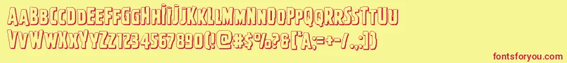 フォントGhoulishintentshadow – 赤い文字の黄色い背景
