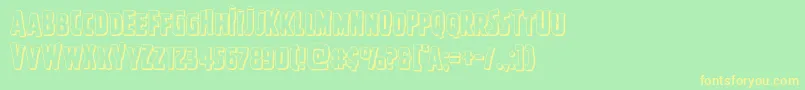 Ghoulishintentshadow Font – Yellow Fonts on Green Background