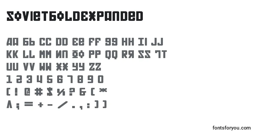 Шрифт SovietBoldExpanded – алфавит, цифры, специальные символы