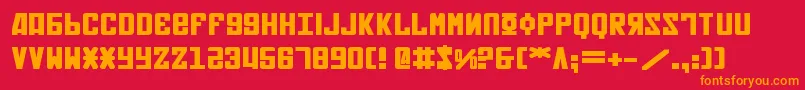 SovietBoldExpanded Font – Orange Fonts on Red Background