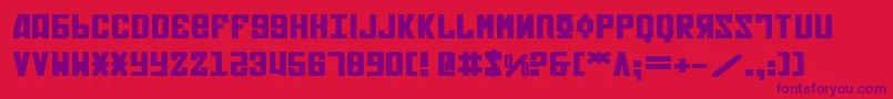 フォントSovietBoldExpanded – 赤い背景に紫のフォント