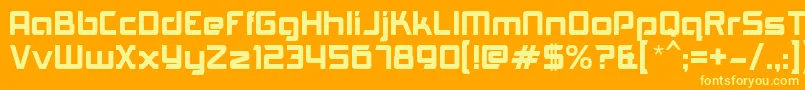 フォントAkashiRegular – オレンジの背景に黄色の文字