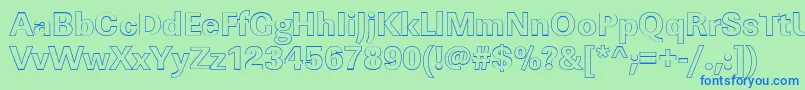 LinearouXboldRegular Font – Blue Fonts on Green Background