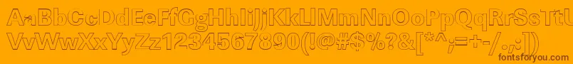 Police LinearouXboldRegular – polices brunes sur fond orange