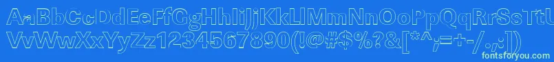 Czcionka LinearouXboldRegular – zielone czcionki na niebieskim tle