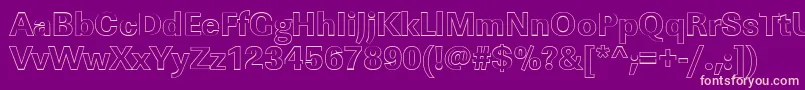 Fonte LinearouXboldRegular – fontes rosa em um fundo violeta