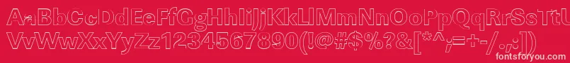 フォントLinearouXboldRegular – 赤い背景にピンクのフォント