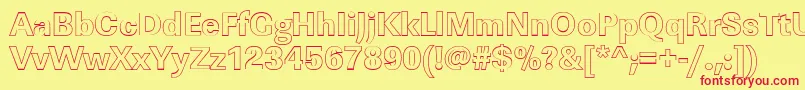 LinearouXboldRegular Font – Red Fonts on Yellow Background