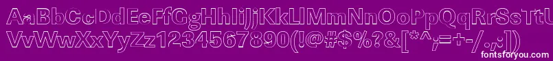 LinearouXboldRegular-fontti – valkoiset fontit violetilla taustalla