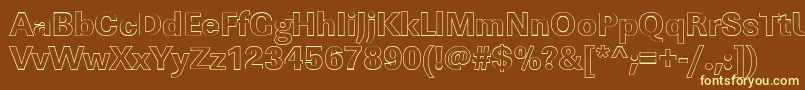 LinearouXboldRegular-fontti – keltaiset fontit ruskealla taustalla