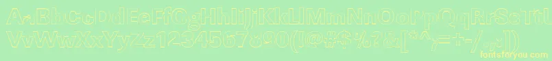 LinearouXboldRegular Font – Yellow Fonts on Green Background