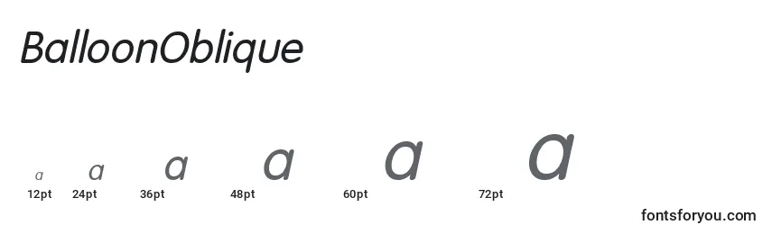 BalloonOblique Font Sizes