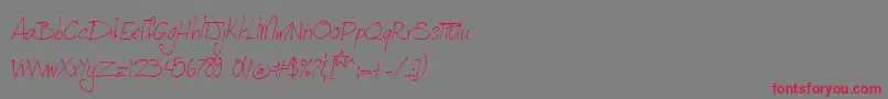 JellykaCuttycupcakes Font – Red Fonts on Gray Background