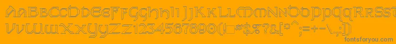 Dublinho-fontti – harmaat kirjasimet oranssilla taustalla