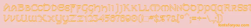 Dublinho-Schriftart – Orangefarbene Schriften auf rosa Hintergrund