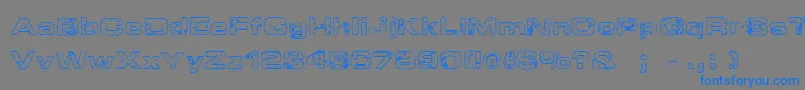 SpongeRegular-Schriftart – Blaue Schriften auf grauem Hintergrund