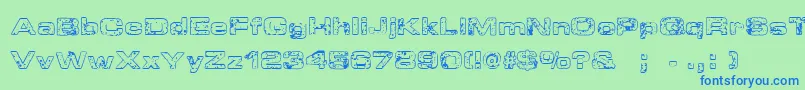 SpongeRegular Font – Blue Fonts on Green Background