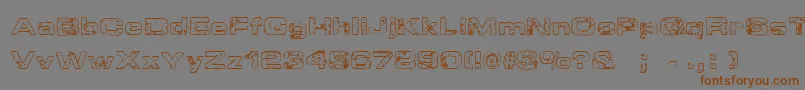 SpongeRegular-Schriftart – Braune Schriften auf grauem Hintergrund