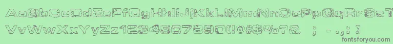 フォントSpongeRegular – 緑の背景に灰色の文字