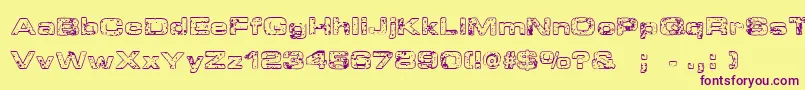 SpongeRegular Font – Purple Fonts on Yellow Background