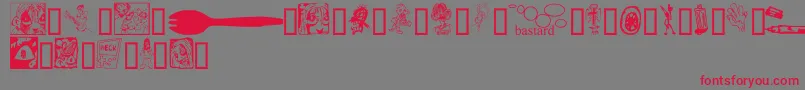 SporkbatsTwo Font – Red Fonts on Gray Background