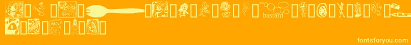 SporkbatsTwo Font – Yellow Fonts on Orange Background