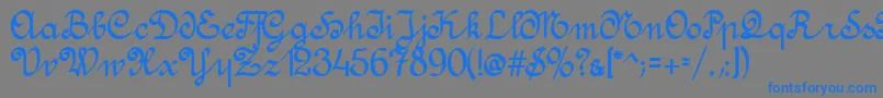 AmptmannScript Font – Blue Fonts on Gray Background