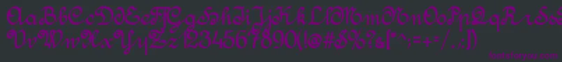 AmptmannScript Font – Purple Fonts on Black Background
