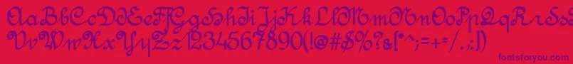 En savoir plus sur la police AmptmannScript Police AmptmannScript – polices violettes sur fond rouge