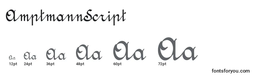 AmptmannScript Font Sizes