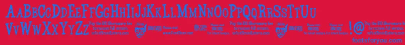 Bemass Font – Blue Fonts on Red Background