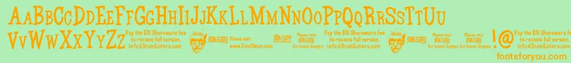 Bemass Font – Orange Fonts on Green Background