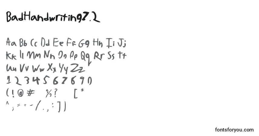 Fuente BadHandwriting7.2 - alfabeto, números, caracteres especiales