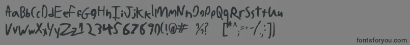 フォントBadHandwriting7.2 – 黒い文字の灰色の背景