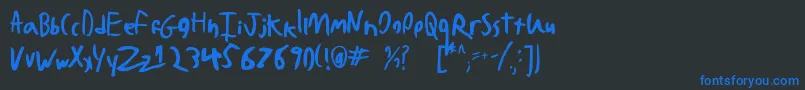 BadHandwriting7.2 Font – Blue Fonts on Black Background