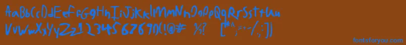 BadHandwriting7.2 Font – Blue Fonts on Brown Background