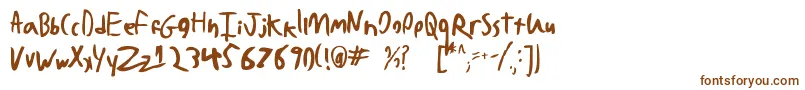 BadHandwriting7.2 Font – Brown Fonts on White Background