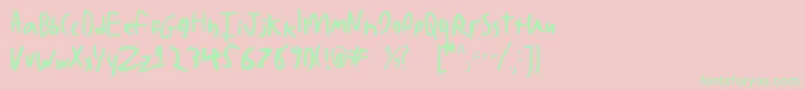 BadHandwriting7.2 Font – Green Fonts on Pink Background