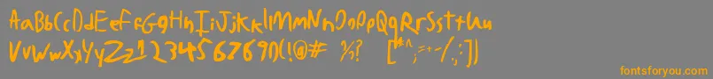 BadHandwriting7.2-Schriftart – Orangefarbene Schriften auf grauem Hintergrund