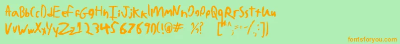 Шрифт BadHandwriting7.2 – оранжевые шрифты на зелёном фоне