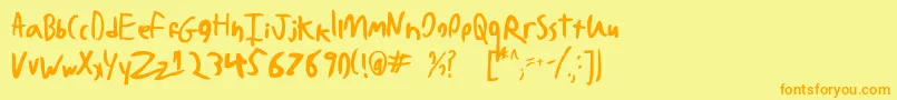 BadHandwriting7.2 Font – Orange Fonts on Yellow Background