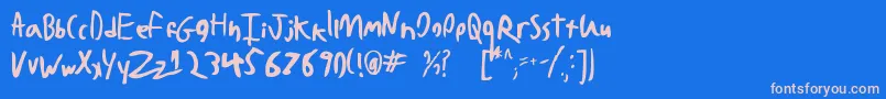 fuente BadHandwriting7.2 – Fuentes Rosadas Sobre Fondo Azul