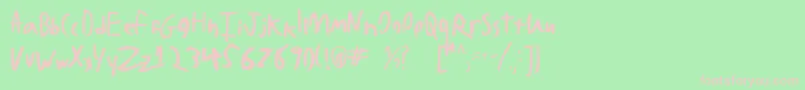 BadHandwriting7.2 Font – Pink Fonts on Green Background