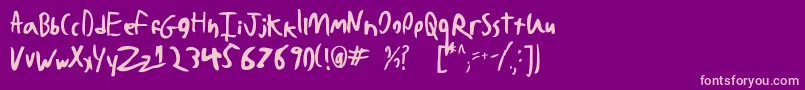 fuente BadHandwriting7.2 – Fuentes Rosadas Sobre Fondo Morado