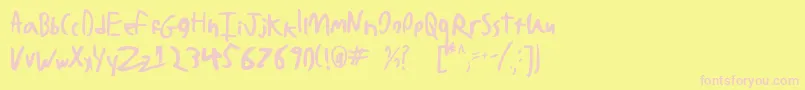 Fonte BadHandwriting7.2 – fontes rosa em um fundo amarelo