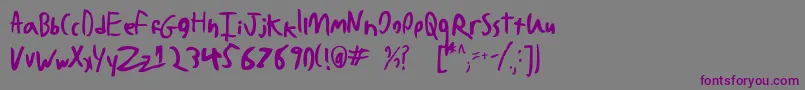 BadHandwriting7.2 Font – Purple Fonts on Gray Background