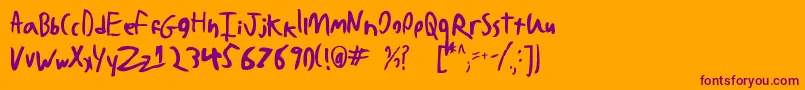 BadHandwriting7.2 Font – Purple Fonts on Orange Background