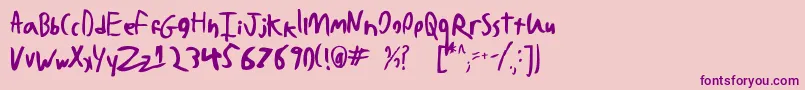 BadHandwriting7.2 Font – Purple Fonts on Pink Background