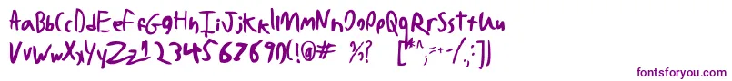BadHandwriting7.2 Font – Purple Fonts on White Background